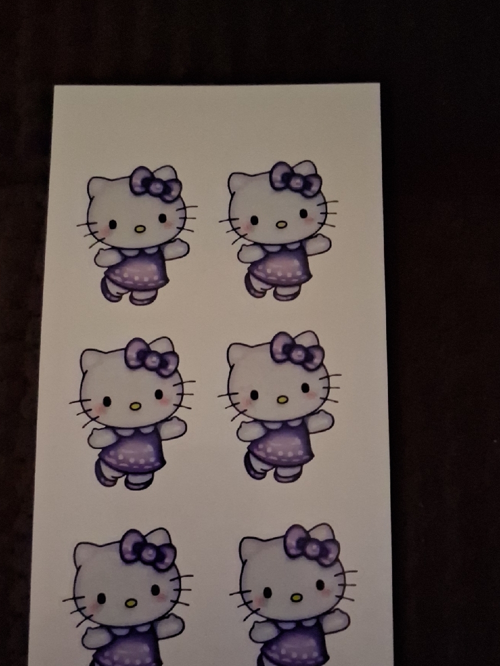 Hello Kitty White & Purple Character Sticker Sheet 6 Sticker